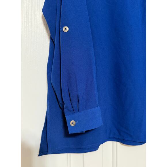 Susan Graver Royal Blue Long Sleeve Blouse, Size 16 - Picture 5 of 7
